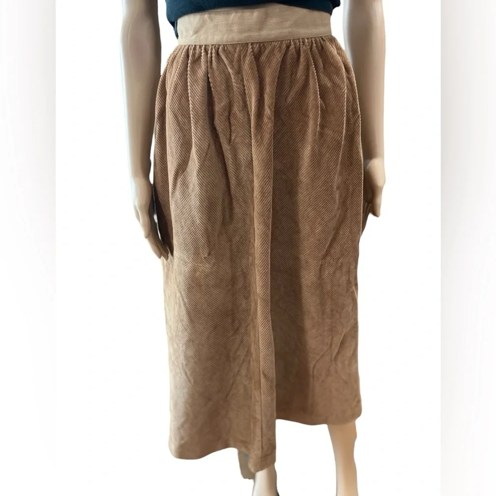 High waisted corduroy tan bubble skirt vintage SM